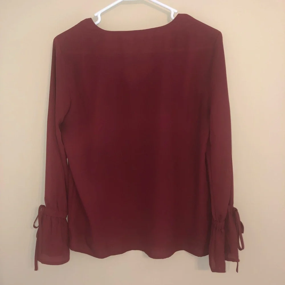 J Crew Factory Bow Sleeve Blouse - Picture 6 of 8